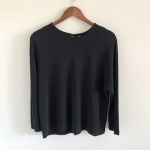 & Other Stories Black Blouse Shirt Top 10 Flowy Crew Neck